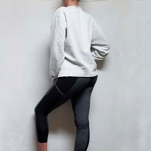 Vintage 90s Champion West Point Gray Heathered Distressed Spell Out Sweatshirt L - Picture 4 of 14